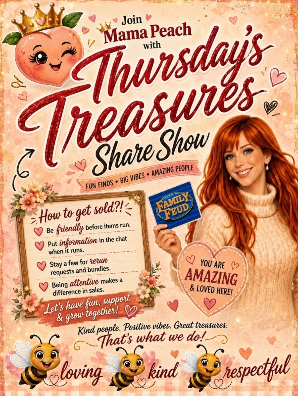 🍑 Trending Tuesday 🎶 Share Show💕NO .👠.👚👗Play Family Feud Friendliest show - Picture 5 of 16